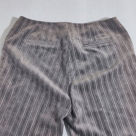 Abbie Mags corduroy pants women's size 12 brown stripes pattern straight leg - Picture 4 of 12